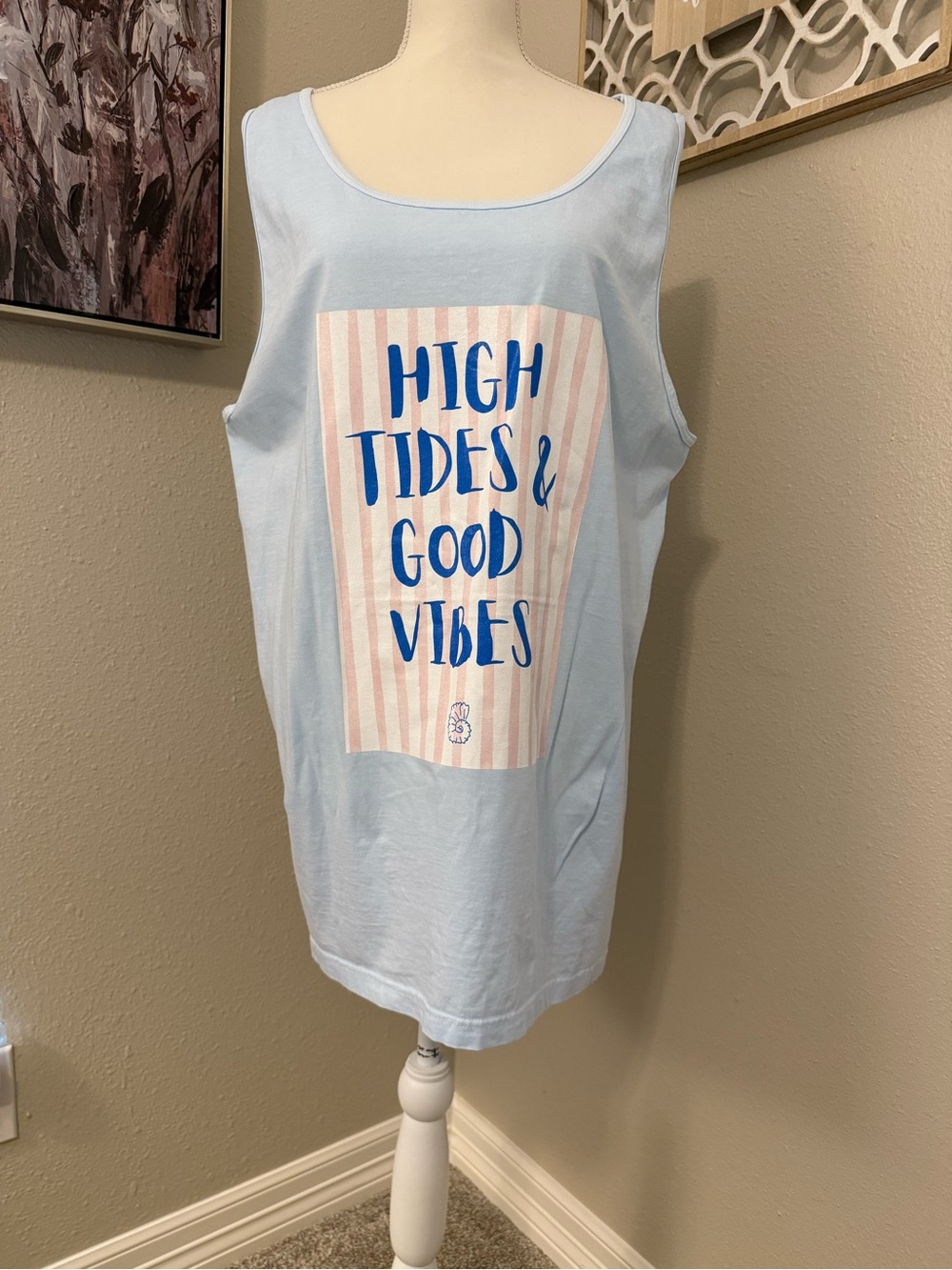 Comfort Colors High Tides & Good Vibes Tank Top Cover Up Size XL NWT